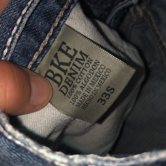 BKE MENS CARTER Jeans BKE Denim size 33S cowboy jeans distressed look short - Picture 2 of 7